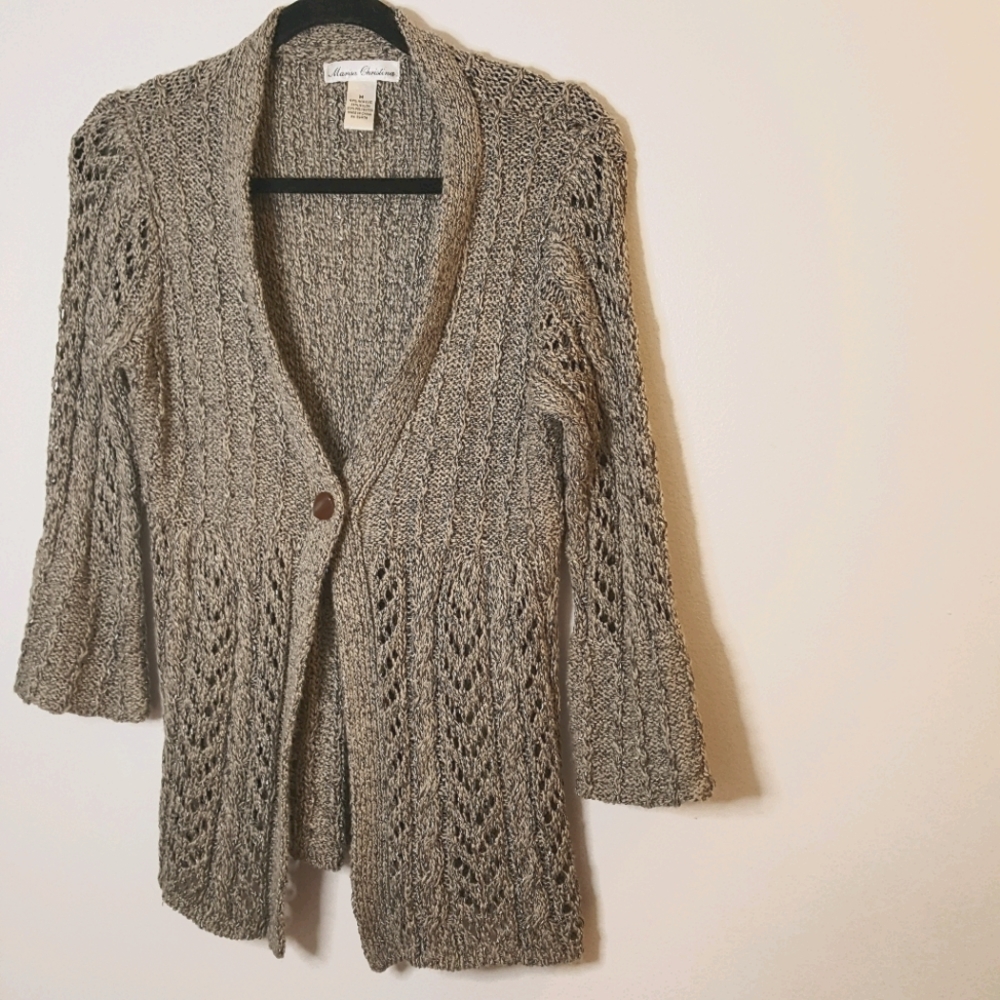 Marisa Christina taupe one button cardigan Size M